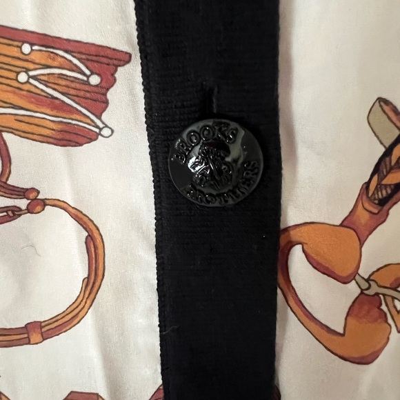 Brooks Brothers long equestrian cardigan V neck silk cotton spandex navy size L - Picture 6 of 11